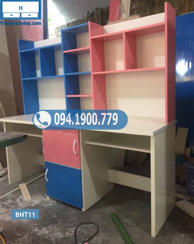 Bàn học nhựa đôi Đài Loan cho 2 bé BHT11