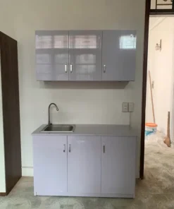 Tủ bếp nhựa Đài Loan chữ I mini cho nhà nhỏ TBN02