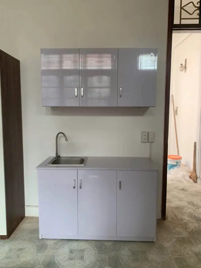 Tủ bếp nhựa Đài Loan chữ I mini cho nhà nhỏ TBN02